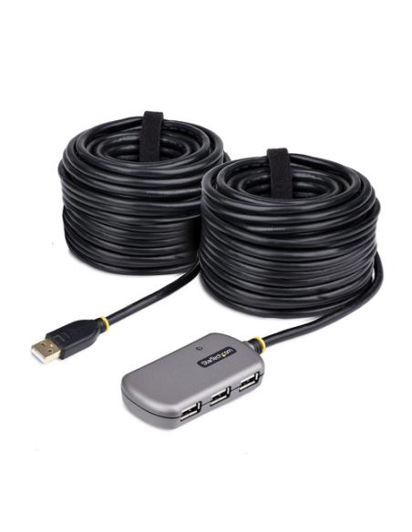 StarTech.com Hub Extensor USB - Concentrador USB con Cable de Extensión de 24m - Cable Alargador USB con Ladrón USB - Repetidor 