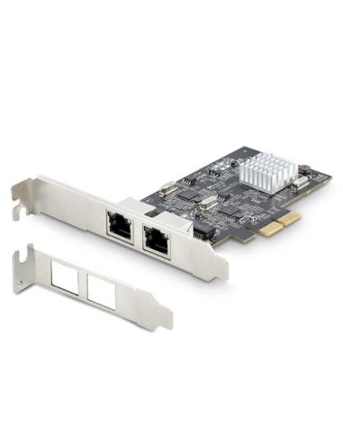 StarTech.com Tarjeta PCI Express de Red Ethernet 2 Puertos NBASE-T 2,5G - NIC I225-V - Tarjeta de Red de 2 Puertos para Ordenado