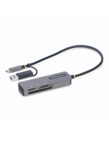 StarTech.com Lector USB 3.0 de Tarjetas de Memoria Flash SD CompactFlash y microSD - Grabador USB-C de Tarjetas de Memoria - Lec