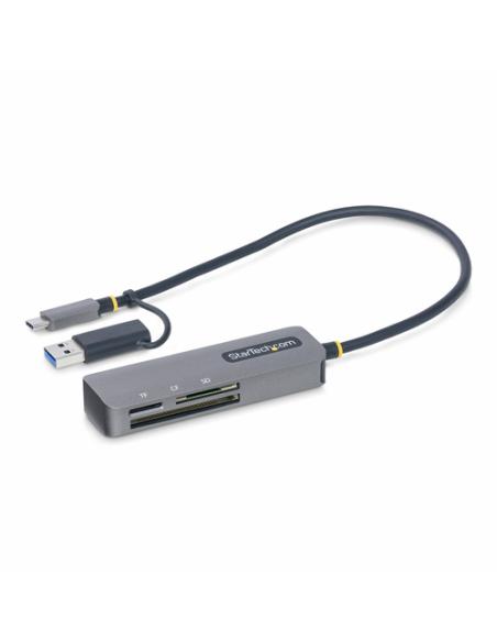 StarTech.com Lector USB 3.0 de Tarjetas de Memoria Flash SD CompactFlash y microSD - Grabador USB-C de Tarjetas de Memoria - Lec