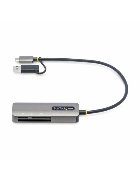 StarTech.com Lector USB 3.0 de Tarjetas de Memoria Flash SD CompactFlash y microSD - Grabador USB-C de Tarjetas de Memoria - Lec