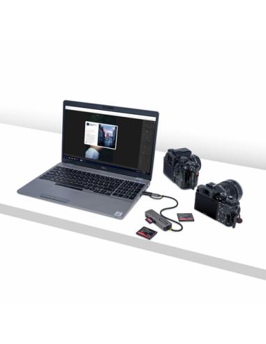StarTech.com Lector USB 3.0 de Tarjetas de Memoria Flash SD CompactFlash y microSD - Grabador USB-C de Tarjetas de Memoria - Lec
