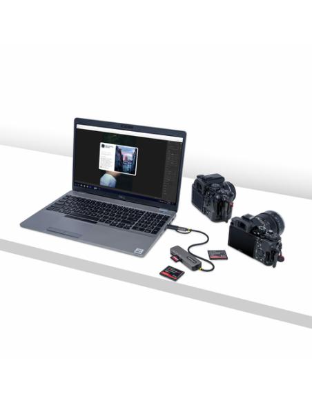StarTech.com Lector USB 3.0 de Tarjetas de Memoria Flash SD CompactFlash y microSD - Grabador USB-C de Tarjetas de Memoria - Lec
