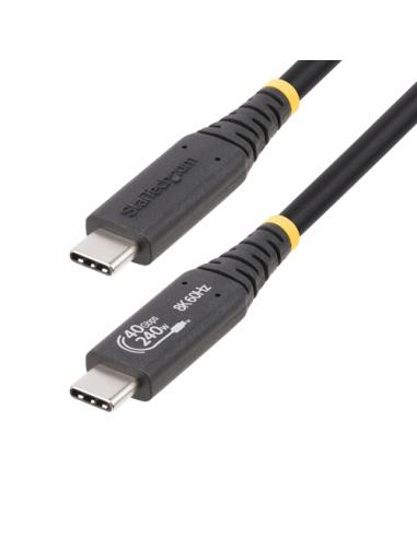 StarTech.com Cable USB4 de 1m - Cable USB Tipo C Certificado USB-IF - Cable USB-C de 40G - PD 3.1 EPR de 240W - 8K 60Hz - Compat