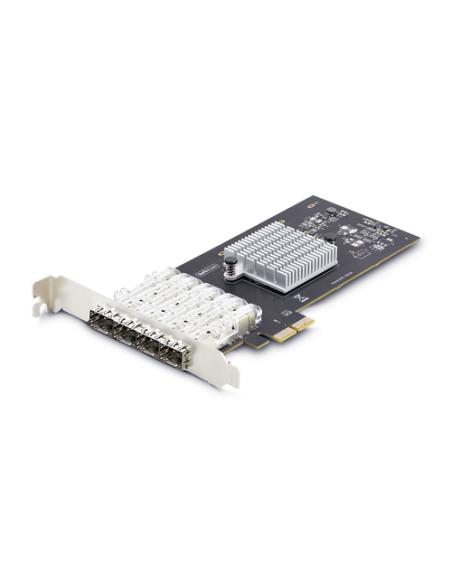 StarTech.com Tarjeta PCIe 2.1x2 (Compatible con x4, x8 y x16) de Red de Fibra Óptica/Cobre Ethernet 1Gb SFP de 4 Puertos - Chips