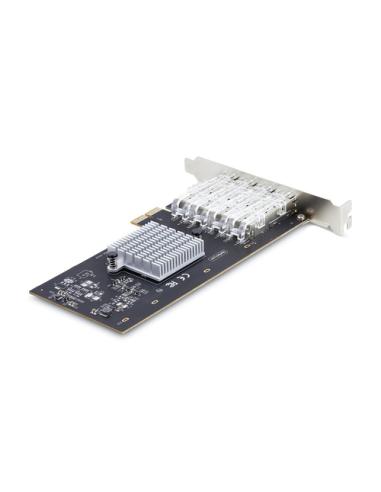 StarTech.com Tarjeta PCIe 2.1x2 (Compatible con x4, x8 y x16) de Red de Fibra Óptica/Cobre Ethernet 1Gb SFP de 4 Puertos - Chips