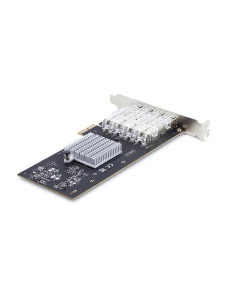 StarTech.com Tarjeta PCIe 2.1x2 (Compatible con x4, x8 y x16) de Red de Fibra Óptica/Cobre Ethernet 1Gb SFP de 4 Puertos - Chips
