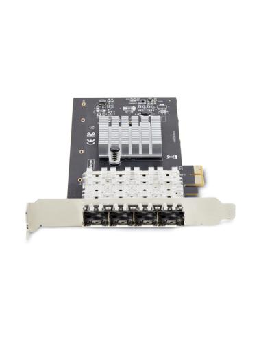 StarTech.com Tarjeta PCIe 2.1x2 (Compatible con x4, x8 y x16) de Red de Fibra Óptica/Cobre Ethernet 1Gb SFP de 4 Puertos - Chips