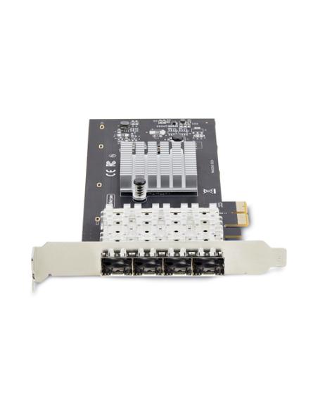 StarTech.com Tarjeta PCIe 2.1x2 (Compatible con x4, x8 y x16) de Red de Fibra Óptica/Cobre Ethernet 1Gb SFP de 4 Puertos - Chips