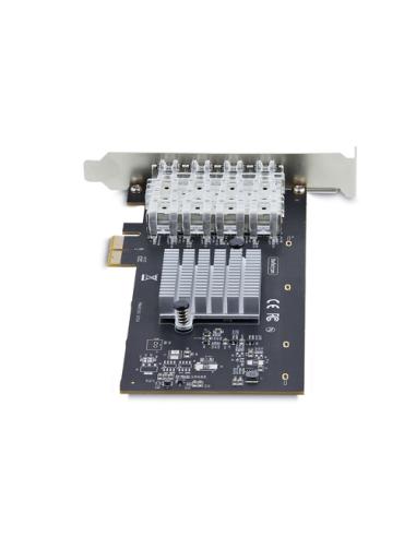 StarTech.com Tarjeta PCIe 2.1x2 (Compatible con x4, x8 y x16) de Red de Fibra Óptica/Cobre Ethernet 1Gb SFP de 4 Puertos - Chips