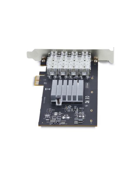 StarTech.com Tarjeta PCIe 2.1x2 (Compatible con x4, x8 y x16) de Red de Fibra Óptica/Cobre Ethernet 1Gb SFP de 4 Puertos - Chips