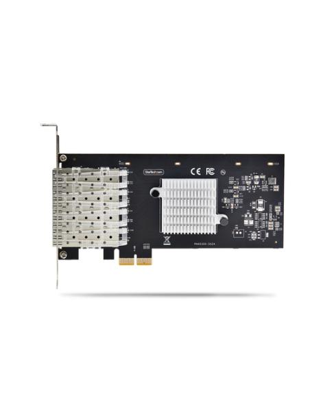 StarTech.com Tarjeta PCIe 2.1x2 (Compatible con x4, x8 y x16) de Red de Fibra Óptica/Cobre Ethernet 1Gb SFP de 4 Puertos - Chips