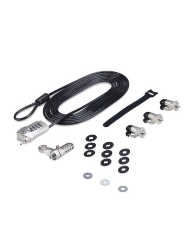 StarTech.com Juego de Candado para Ordenador de Sobremesa o Portátil y Periféricos - Cable de 3m de Acero - Candado Antirrobo - 
