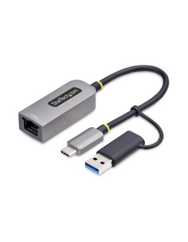 StarTech.com Adaptador USB-C a Ethernet con Dongle USB-A - Adaptador de Red USB Tipo C - Adaptador Ethernet - 10/100/1000Mbps - 