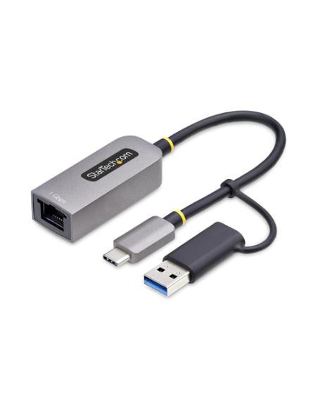 StarTech.com Adaptador USB-C a Ethernet con Dongle USB-A - Adaptador de Red USB Tipo C - Adaptador Ethernet - 10/100/1000Mbps - 
