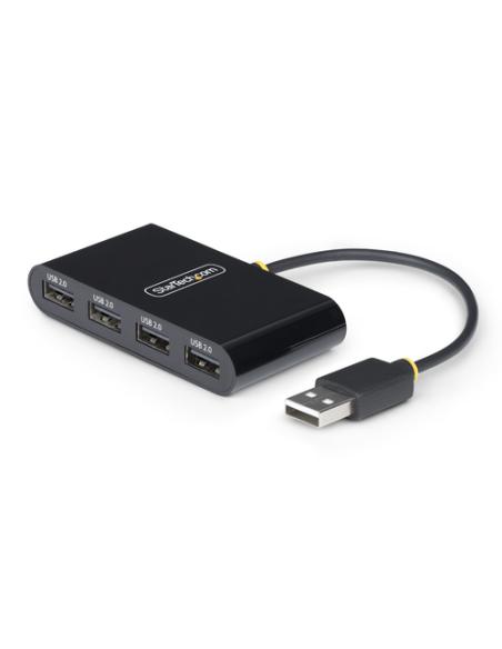 StarTech.com Hub USB 2.0 de 4 Puertos - Ladrón USB Alimentado por el Bus - 480Mbps - Hub Portátil Externo USB - Multiplicador US