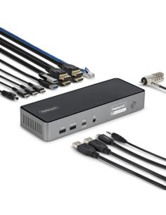 StarTech.com Docking Station Universal USB-C de 3 Pantallas - Docking Station USB Tipo C HDMI DP - PD 140W para Carga de MacBook