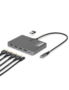 StarTech.com QUAD-USB-HDMI-ADAPT base para portátil y replicador de puertos Alámbrico USB 3.2 Gen 1 (3.1 Gen 1) Type-C Gris