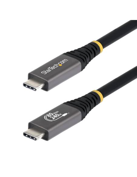 StarTech.com Cable USB4 50cm - Cable USB-C Certificado USB-IF - 80Gbps - Cable USB Tipo C - PD de 240W - 8K120/4K240 - DP 2.1 - 