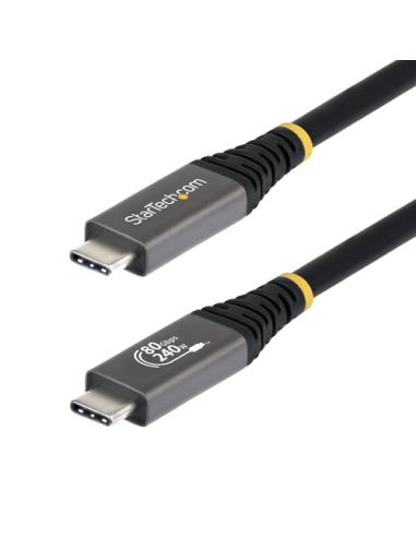 StarTech.com Cable USB4 1m - Cable USB-C Certificado USB-IF - 80Gbps - Cable USB Tipo C - PD de 240W - 8K120/4K240 - DP 2.1 - DP