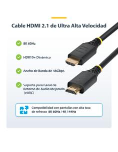 StarTech.com Cable HDMI de 50cm Certificado de Ultra Alta Velocidad - 8K60Hz/4K120Hz - Cable HDMI 2.1 con HDR10+ / eARC - 48Gbps