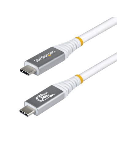 StarTech.com Cable USB4 1m - Cable USB-C Certificado USB-IF - 80Gbps - Cable USB Tipo C - PD de 240W - 8K120/4K240 - DP 2.1 - DP