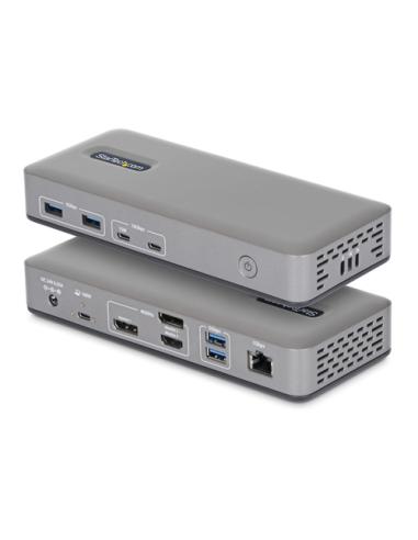StarTech.com Docking Station USB-C - 3 Monitores 4K (2x 4K60Hz + 1x 4K30Hz) - PD 100W - 6 Puertos USB 10Gbps - GbE - DisplayPort