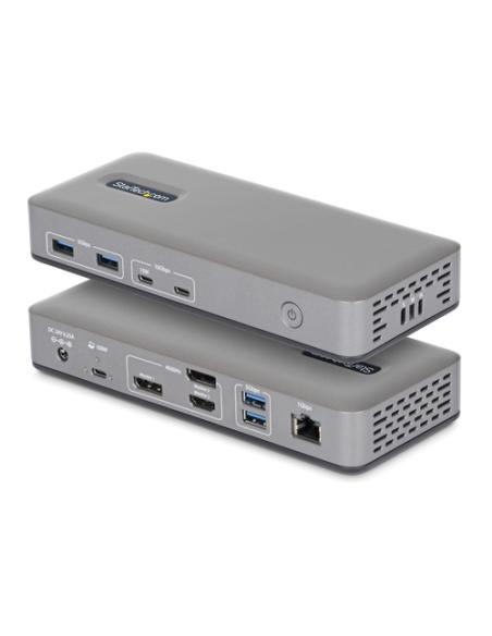 StarTech.com Docking Station USB-C - 3 Monitores 4K (2x 4K60Hz + 1x 4K30Hz) - PD 100W - 6 Puertos USB 10Gbps - GbE - DisplayPort