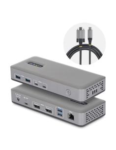 StarTech.com Docking Station USB-C de 2 Monitores DisplayPort - 4K 60Hz - Red Ethernet de 1Gbps - Dock Multipantalla - PD de 100