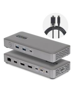 StarTech.com Docking Station USB4 USB-C Universal sin Controladores de 2 Monitores para macOS/Windows - con Carga de 100W para P