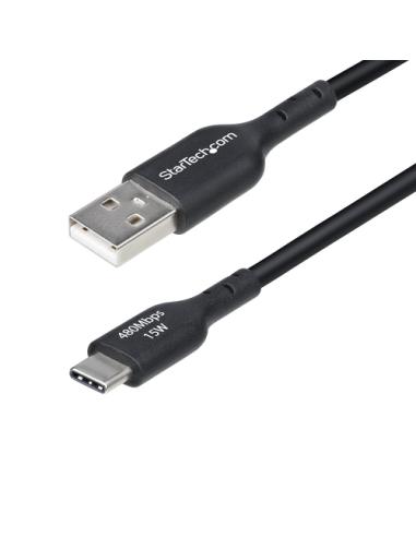 StarTech.com Cable de Carga USB-A a USB-C de 15cm - Cable Cargador USB-A a USB Tipo C - Cable USB 2.0 - 3A - Recubrimiento de TP