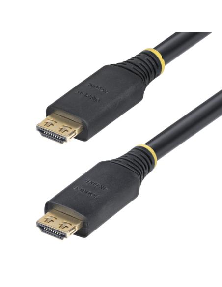 StarTech.com Cable HDMI de Alta Velocidad Activo de 15m - Conectores de Agarre - UHD 4K60Hz/1440p 144Hz - 18Gbps - HDR10/HDCP 2.