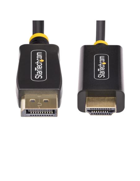 StarTech.com Cable Adaptador DisplayPort a HDMI de 4m con Conectores de Agarre - 4K 60Hz con HDR - Conversor de Vídeo Activo DP 
