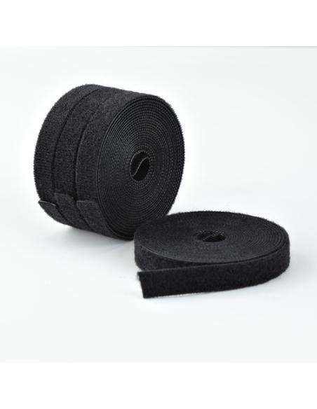 StarTech.com Paquete de 4 Bobinas de 4,6m de Bridas de Gancho y Bucle - 1,27cm de Ancho - Color Negro - Bridas Reutilizables - B