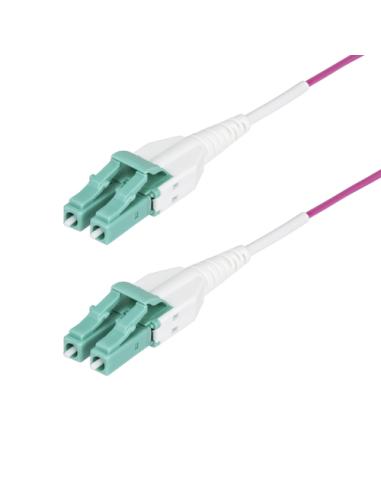 StarTech.com Cable de Fibra Óptica Multimodo OM4 LC a LC UPC de 10m - 50/125µm - 40G/100G - Violeta Érica - LOMMF/VCSE - Cable U