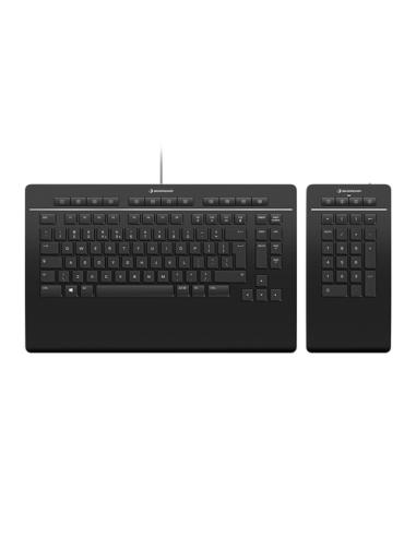 3Dconnexion Keyboard Pro with Numpad teclado Oficina USB + RF Wireless + Bluetooth QWERTY Internacional de EE.UU. Negro