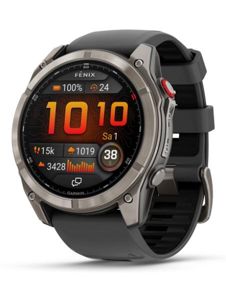 Garmin fēnix 8 Pro 3,56 cm (1.4") AMOLED 51 mm Digital 454 x 454 Pixeles Pantalla táctil Grafito, Titanio Wifi GPS (satélite)
