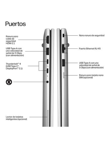 HP EliteBook 6 G2a 14 inch Notebook AI PC Wolf Pro Security Edition AMD Ryzen™ 5 230 Portátil 35,6 cm (14") WUXGA 16 GB DDR5-SDR
