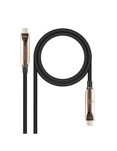 Nanocable Cable USB 3.2 Gen2x1 AOC, 60W 3A PD 10Gbps 8K@60Hz, USB-C M/M, 15m, Negro