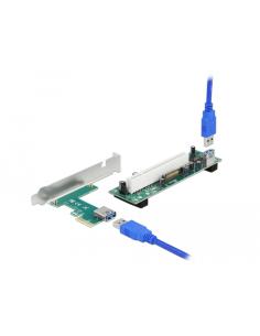 DeLOCK Tarjeta Riser PCI Express x1 a 1 x PCI 32 Bit ranura con cable de 60 cm