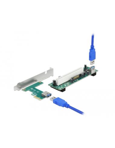 DeLOCK Tarjeta Riser PCI Express x1 a 1 x PCI 32 Bit ranura con cable de 60 cm