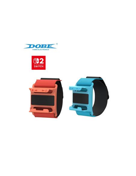 Bandas de Muñeca DOBE Ajustables para Joy-Con Nintendo Switch 2 Rojo y Azul