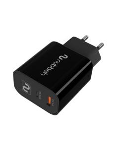 Cargador de Pared Nubbeh Bhoot 30W Dual USB-A y USB-C Negro 2