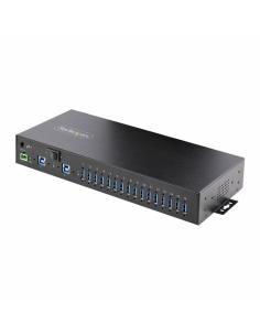 StarTech.com Hub Ladrón Industrial de Metal USB 3.0 5Gbps de 16 Puertos - de Montaje - Alimentación por Bloque de Terminales - P