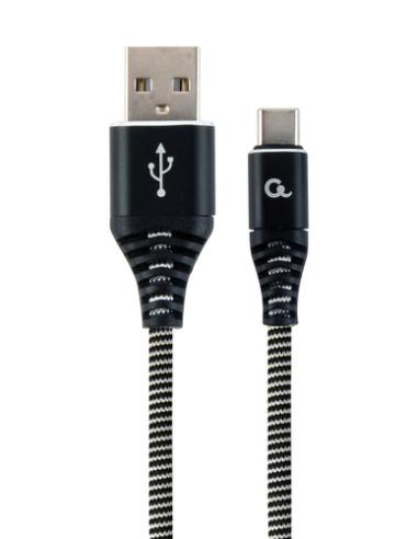 Gembird CC-USB2B-AMCM-2M-BW cable USB USB 2.0 USB A USB C 0,48 Gbit/s Negro, Blanco