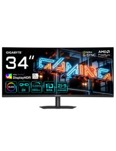 GIGABYTE MO34WQC36 Monitor Gaming Curvo 34” WQHD - 3440 x 1440, 360Hz, 0.03ms, KVM, 300 cd/m², FreeSync Premium Pro, DisplayHDR 