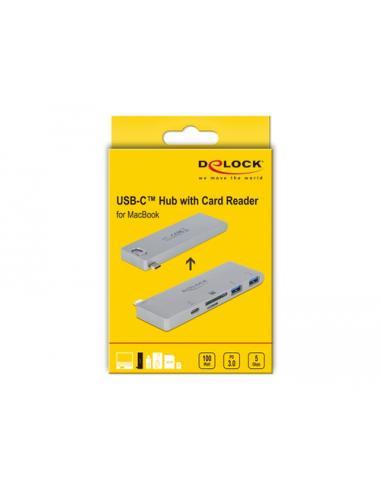 DeLOCK 64078 base para portátil y replicador de puertos USB 3.2 Gen 1 (3.1 Gen 1) Type-C Gris