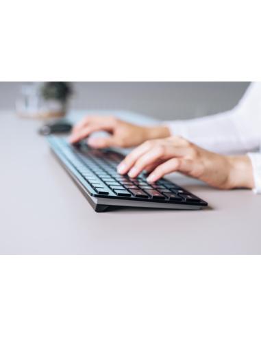 CHERRY KW 9100 SLIM teclado Universal RF Wireless + Bluetooth QWERTY Español Negro
