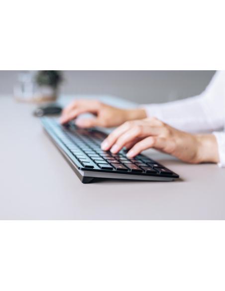 CHERRY KW 9100 SLIM teclado Universal RF Wireless + Bluetooth QWERTY Español Negro