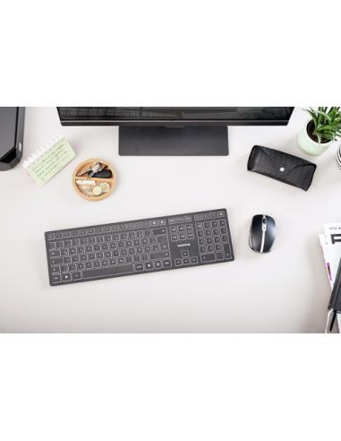 CHERRY KW 9100 SLIM teclado Universal RF Wireless + Bluetooth QWERTY Español Negro